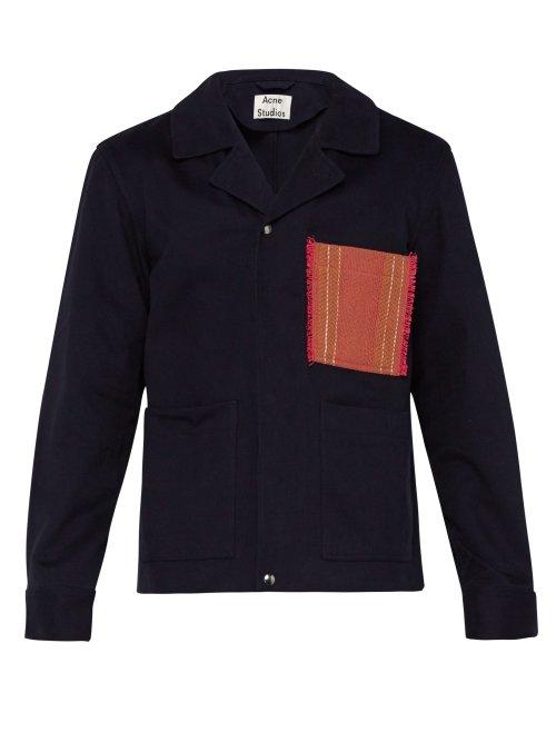 Matchesfashion.com Acne Studios - Omar Patch Pocket Cotton Jacket - Mens - Navy