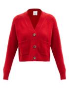 Allude - V-neck Cashmere Cardigan - Womens - Red