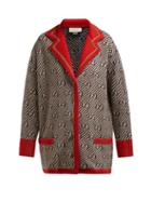 Matchesfashion.com Gucci - Gg Jacquard Wool Blend Cardigan - Womens - Beige Multi
