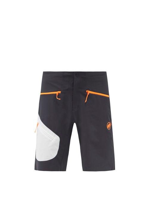 Mens Activewear Mammut Delta X - Sertig Perforated-shell Shorts - Mens - Black White