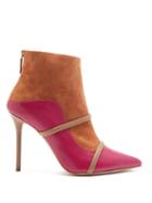 Matchesfashion.com Malone Souliers By Roy Luwolt - Madison Leather And Suede Ankle Boots - Womens - Pink Multi