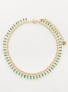 Shay - Dot Dash Diamond, Emerald & 18kt Gold Choker - Womens - Gold Multi