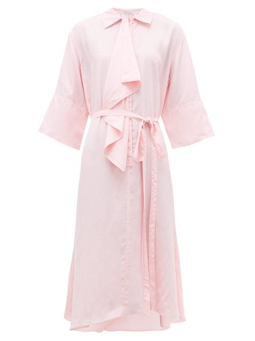 Matchesfashion.com Jw Anderson - Ruffle Trim Asymmetric Shirtdress - Womens - Pink
