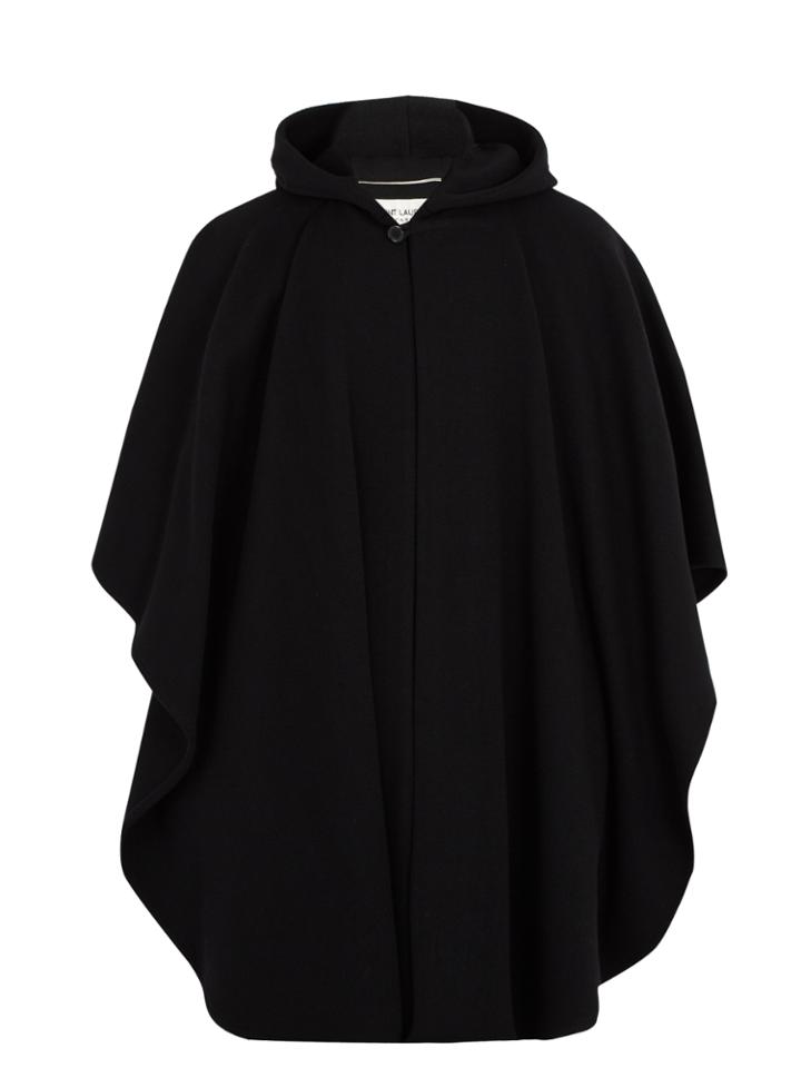 Saint Laurent Hooded Wool Cape