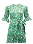 Matchesfashion.com The Vampire's Wife - The Whole Lotta Trouble Mabel Silk Dress - Womens - Green Multi