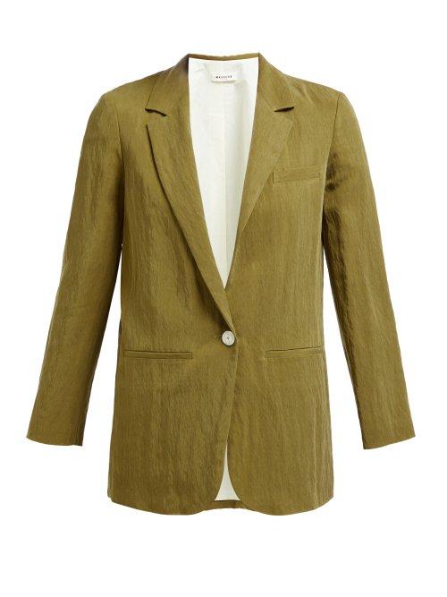 Matchesfashion.com Masscob - Single Breasted Twill Blazer - Womens - Khaki