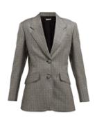 Matchesfashion.com Miu Miu - Prince Of Wales Checked Wool Blazer - Womens - Grey