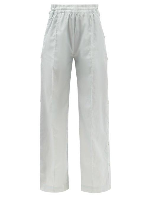 Reebok X Victoria Beckham - Press-stud Recycled-fibre Wide-leg Track Pants - Womens - Grey