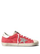 Matchesfashion.com Golden Goose Deluxe Brand - Superstar Glitter Low Top Suede Trainers - Womens - Pink Silver