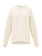 Matchesfashion.com Jil Sander - Round-neck Cotton-blend Boucl Sweater - Womens - Cream