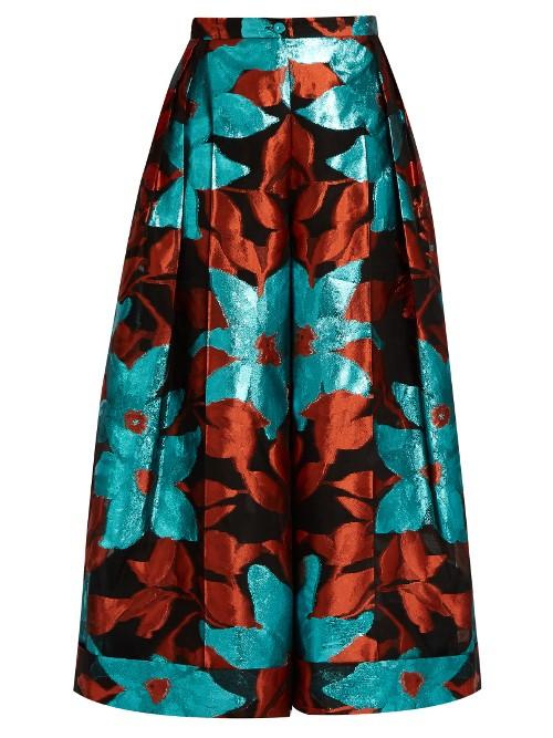 Delpozo High-waisted Floral Fil-coup Culottes