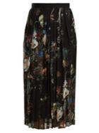 Adam Lippes Floral-print Pleated Chiffon Midi Skirt