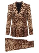 Mens Rtw Dolce & Gabbana - Double-breasted Leopard Wool-blend Suit - Mens - Multi