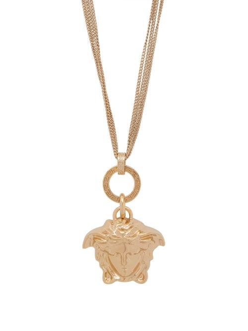 Matchesfashion.com Versace - Medusa-charm Triple-chain Pendant - Womens - Gold