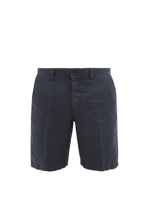Matchesfashion.com 120% Lino - Straight-leg Linen Shorts - Mens - Navy
