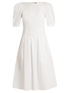 Adam Lippes Puff-sleeved Cotton Midi Dress