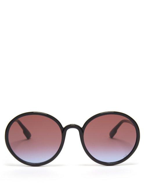 Matchesfashion.com Dior Eyewear - Sostellaire1 Round Frame Acetate Sunglasses - Womens - Black