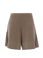 Matchesfashion.com Moncler + Rick Owens - Sisy High-rise Knitted Shorts - Womens - Brown