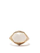 Noor Fares - Kalei Diamond, Crystal And 18kt Gold Ring - Womens - White
