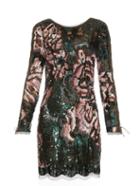 Roberto Cavalli Long-sleeved Sequin-embellished Mini Dress