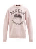 Raf Simons - Berlin University-print Pointelle-wool Sweater - Mens - Light Pink