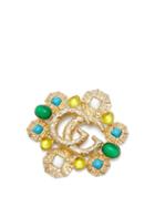 Matchesfashion.com Gucci - Gg Marmont Embellished Brooch - Womens - Gold Multi
