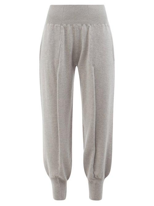 Ladies Rtw Stella Mccartney - Tapered-cuff Wool Track Pants - Womens - Grey