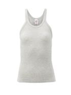 Matchesfashion.com Re/done - Ribbed Cotton Tank Top - Womens - Light Grey
