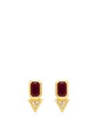 Matchesfashion.com Azlee - Diamond, Ruby & 18kt Gold Stud Earrings - Womens - Gold
