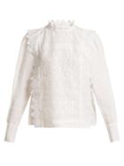 Matchesfashion.com Isabel Marant - Nutson Embroidered Blouse - Womens - White