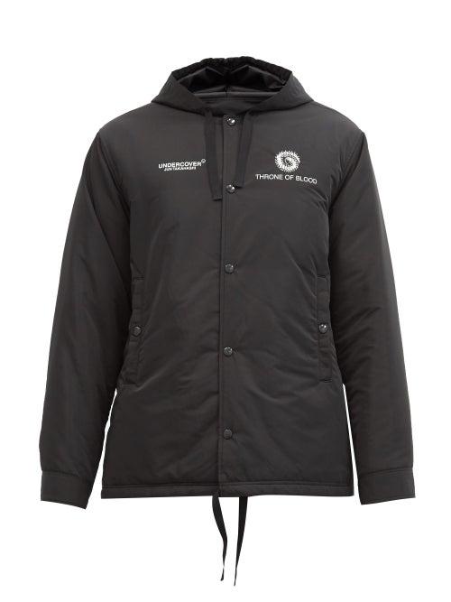 Matchesfashion.com Undercover - Throne Of Blood-print Padded-shell Hooded Jacket - Mens - Black