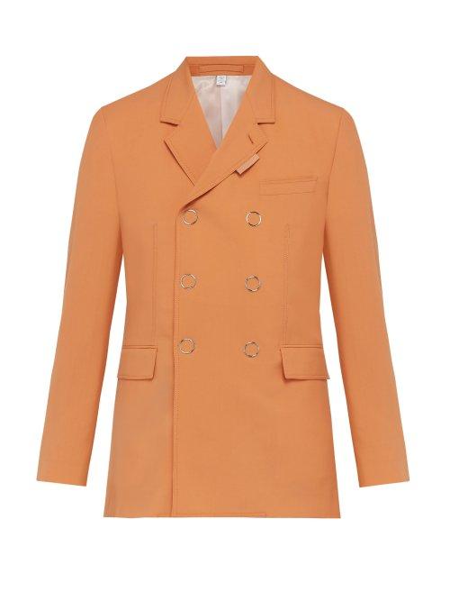 Matchesfashion.com Burberry - Double Breasted Press Stud Wool Jacket - Mens - Orange