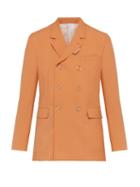 Matchesfashion.com Burberry - Double Breasted Press Stud Wool Jacket - Mens - Orange