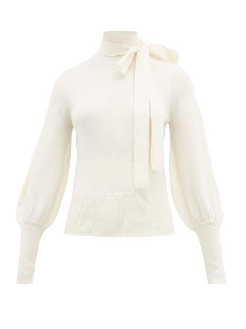 Matchesfashion.com Zimmermann - Espionage Roll Neck Wool Sweater - Womens - Cream