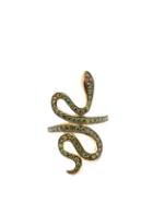 Matchesfashion.com Ileana Makri - Slither Snake Diamond & 18kt Gold Ring - Womens - Green Gold