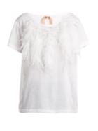 No. 21 Feather-trimmed Cotton T-shirt