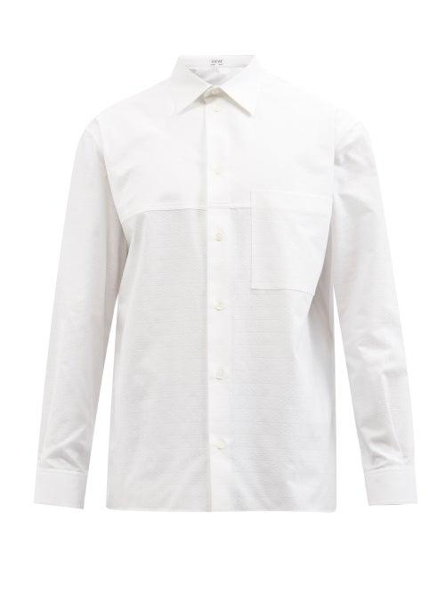 Loewe - Anagram-jacquard Cotton-twill Shirt - Mens - White