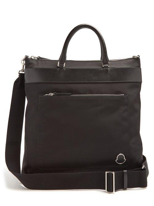Matchesfashion.com Moncler - Nylon And Leather Trimmed Tote - Mens - Black