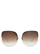 Matchesfashion.com Linda Farrow - Loni Square 22kt Gold-plated Titanium Sunglasses - Womens - Gold