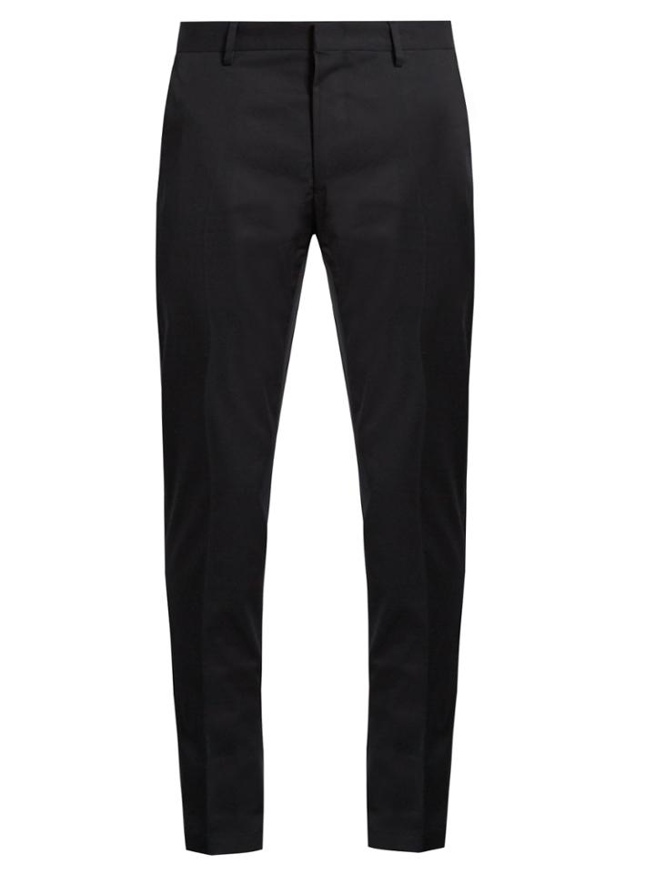 Lanvin Contrast-trim Cotton Chino Trousers