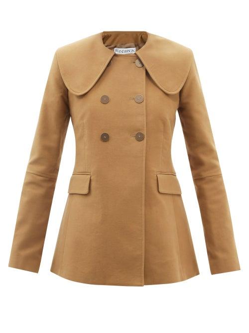 Jw Anderson - Double-breasted Cotton-moleskin Jacket - Womens - Camel