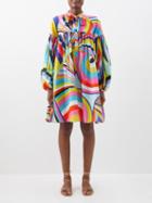 Pucci - Iride-print Cotton-muslin Mini Trapeze Dress - Womens - Multi