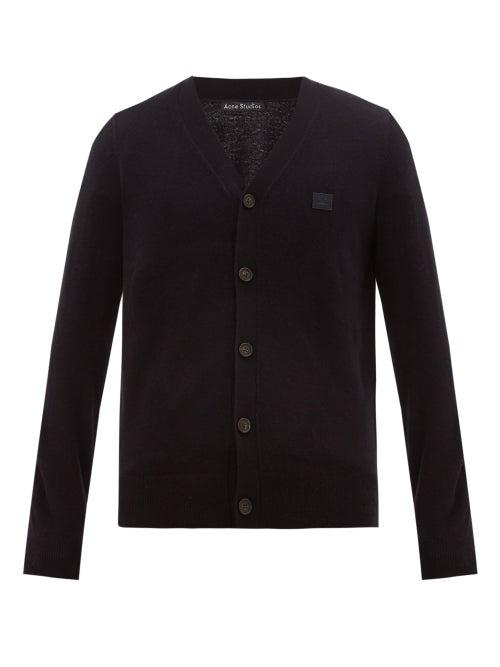 Matchesfashion.com Acne Studios - Keve Logo-embroidered Wool Cardigan - Mens - Black