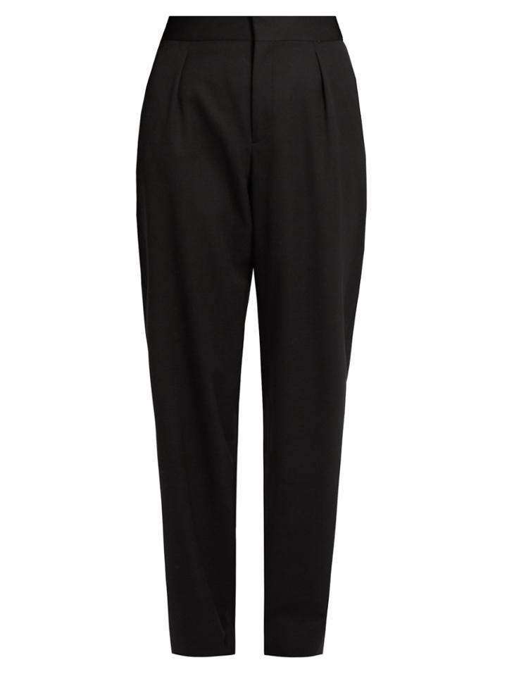 Saint Laurent High-rise Tapered-leg Wool Trousers