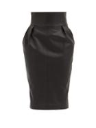 Matchesfashion.com Alexandre Vauthier - High-rise Leather Pencil Skirt - Womens - Black