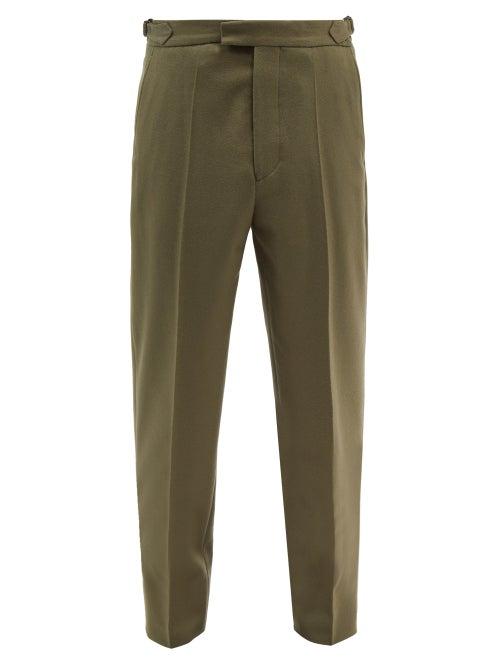 Officine Gnrale - Howard Wool-blend Twill Tapered-leg Trousers - Mens - Khaki