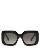 Matchesfashion.com Loewe - Anagram-logo Square Acetate Sunglasses - Womens - Black
