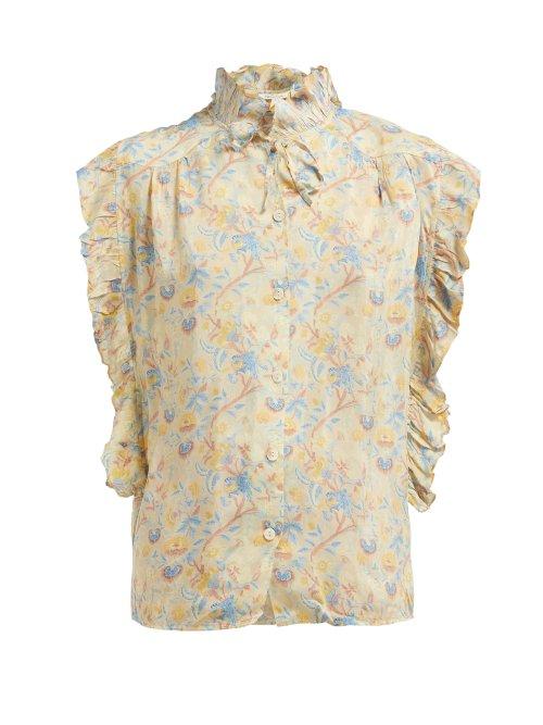 Matchesfashion.com Mes Demoiselles - Starlet Floral Print Blouse - Womens - Beige Print