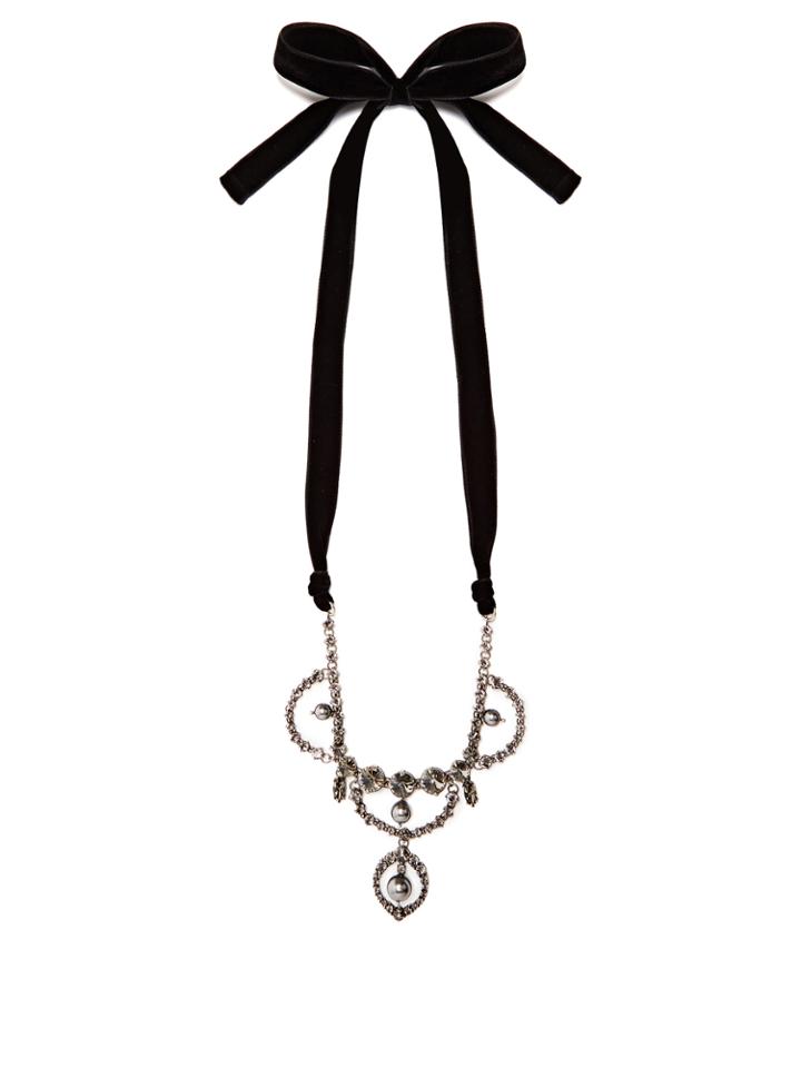 Miu Miu Faux-pearl And Crystal-embellished Necklace