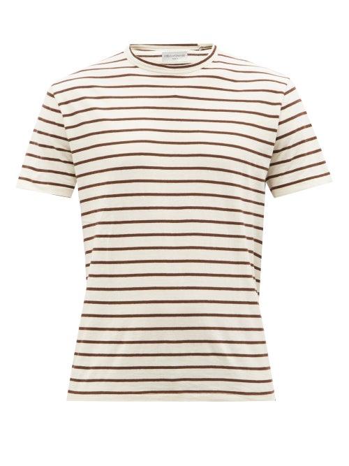 Officine Gnrale - Striped Cotton-jersey T-shirt - Mens - Cream Multi
